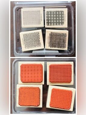 Stampin Up Wonderful Weavers Wood Mounted Rubber Stamp Set Retired 2005